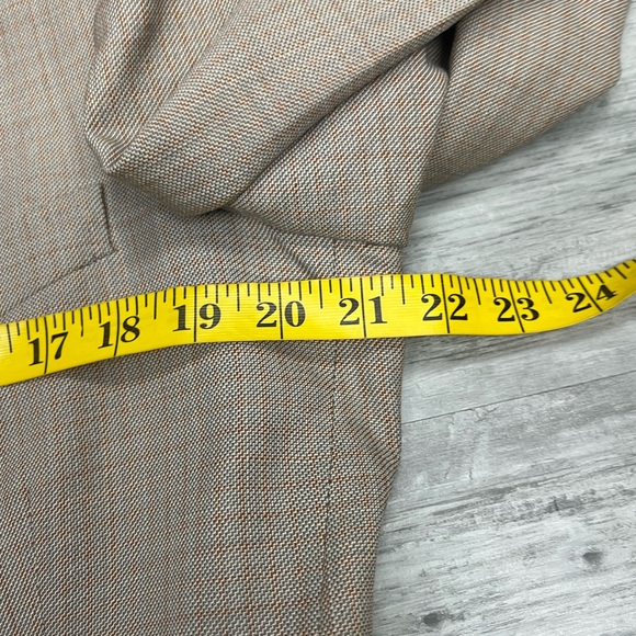 Vintage 1950s Tan w/ Orange Check Plaid Suit 38R - Picture 7 of 16